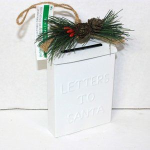 Ashland White Letters To Santa Mailbox Metal